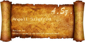 Angeli Szigfrid névjegykártya